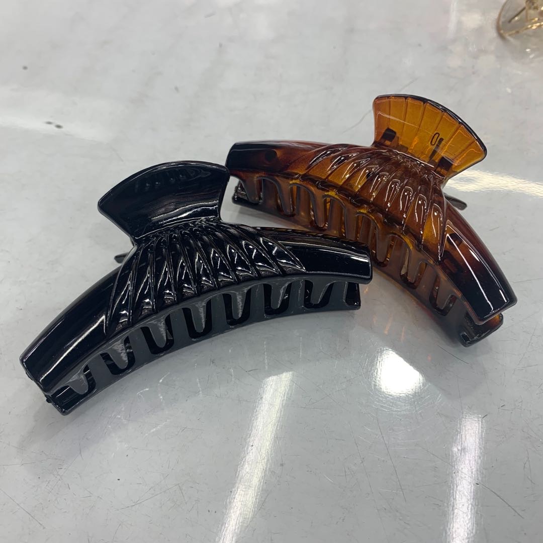 Simple black and brown moon clip, grab clip, hair clip, bath clip and headwear