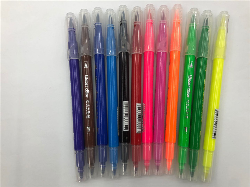 长立二合一双头水彩笔可绘画书写毛笔书法标记勾线可水洗产品图