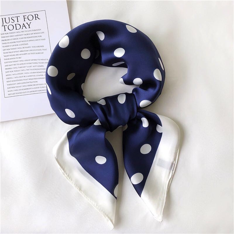 Women's Fashion Trend Casual Everything Simple Silk Polka Dot Scarf Silk Scarf full figure