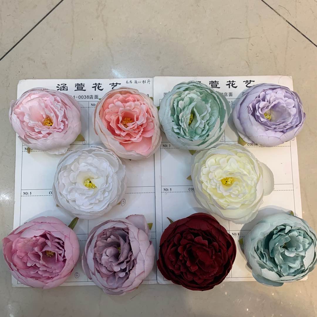 仿真花仿真花朵鲜花花朵假花摆件装饰毛布清心牡丹