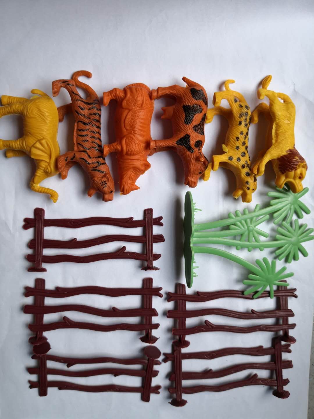 塑料pvc仿真动物儿童豹子牛玩具圈养树林围栏大象产品图