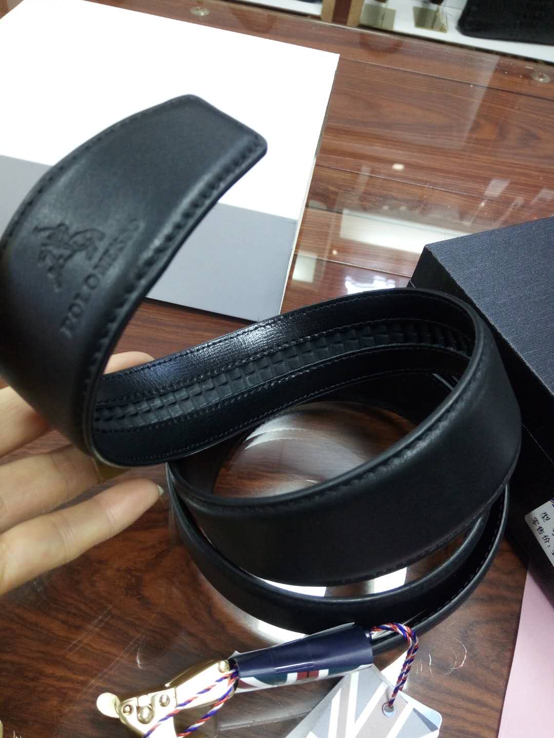 保罗BL-1男士皮带真皮头层牛皮青年裤带商务腰带自动扣细节图