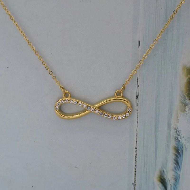 Korean Figure-8 Necklace Gold Small Fresh Personality Necklace Fashion All-Match Anti-Allergy Specification drawing