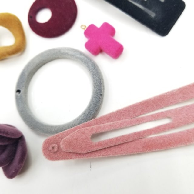 Popular flocked colored headwear, earrings and accessories in Japan and South Korea Specification image