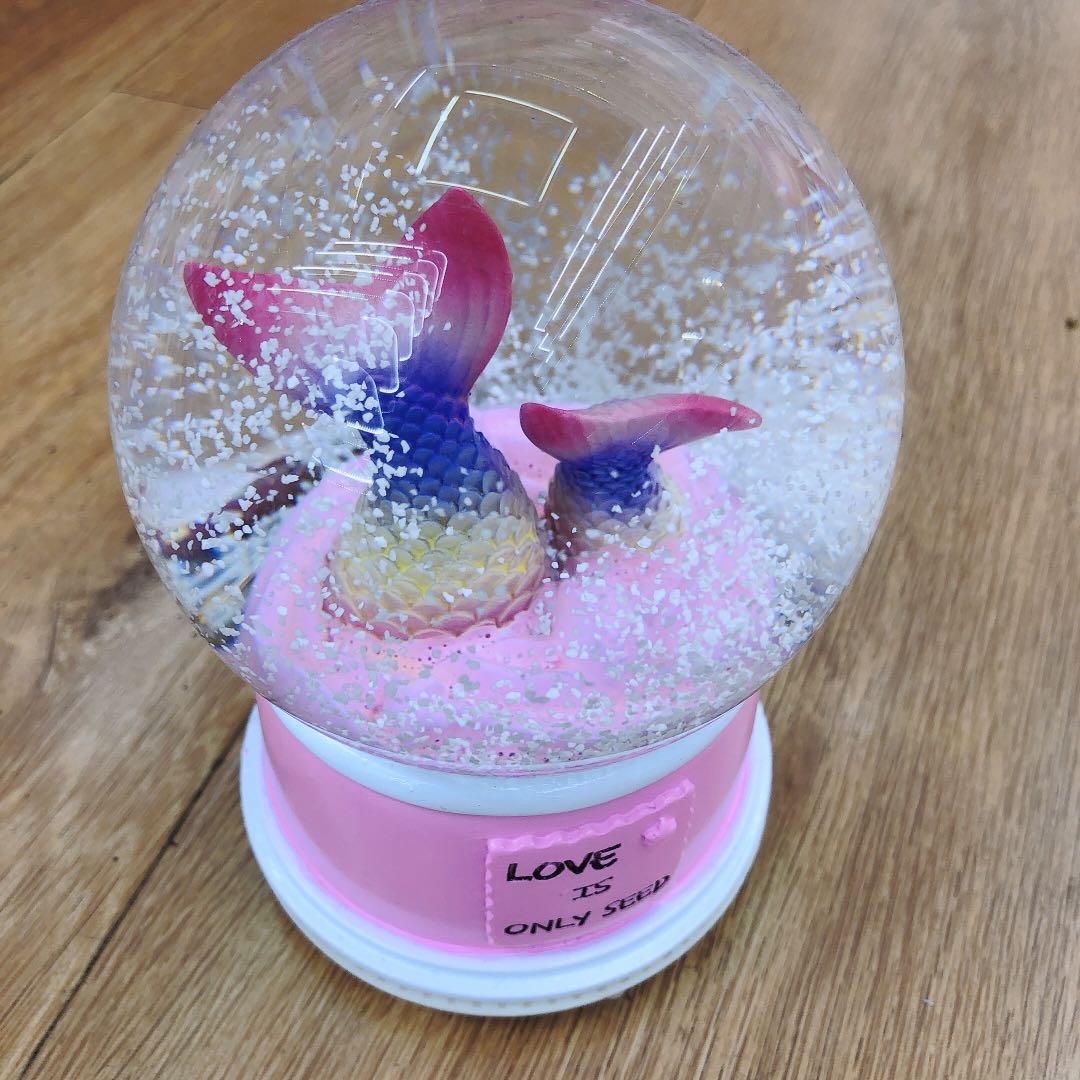 Romantic girl with snow lantern crystal ball Mermaid girl music box children's birthday gift thumbnail