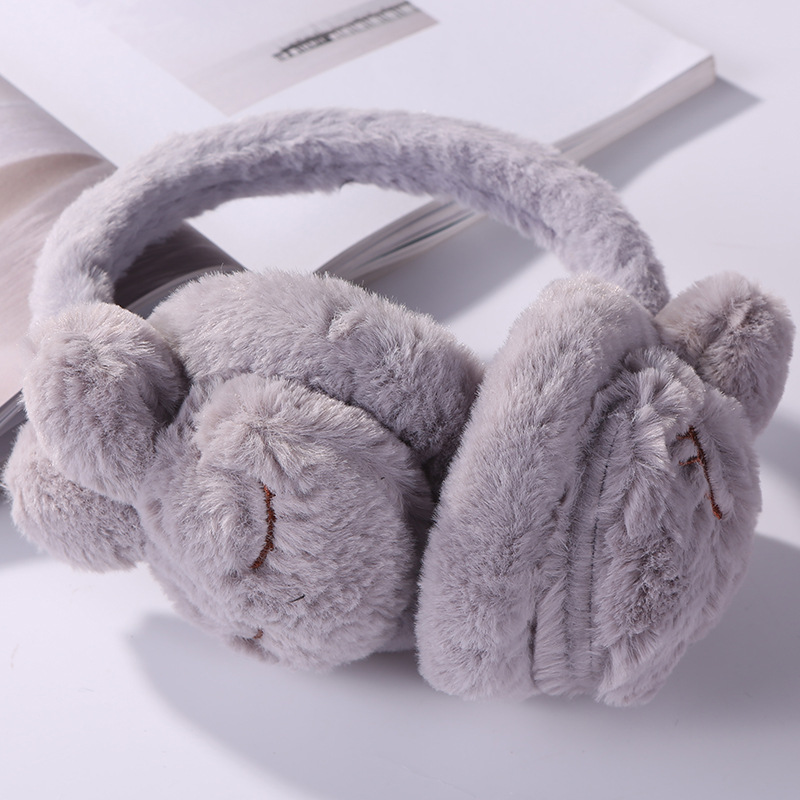 秋冬刺绣成人毛绒保暖耳罩创意可爱伸缩儿童卡通耳暖图