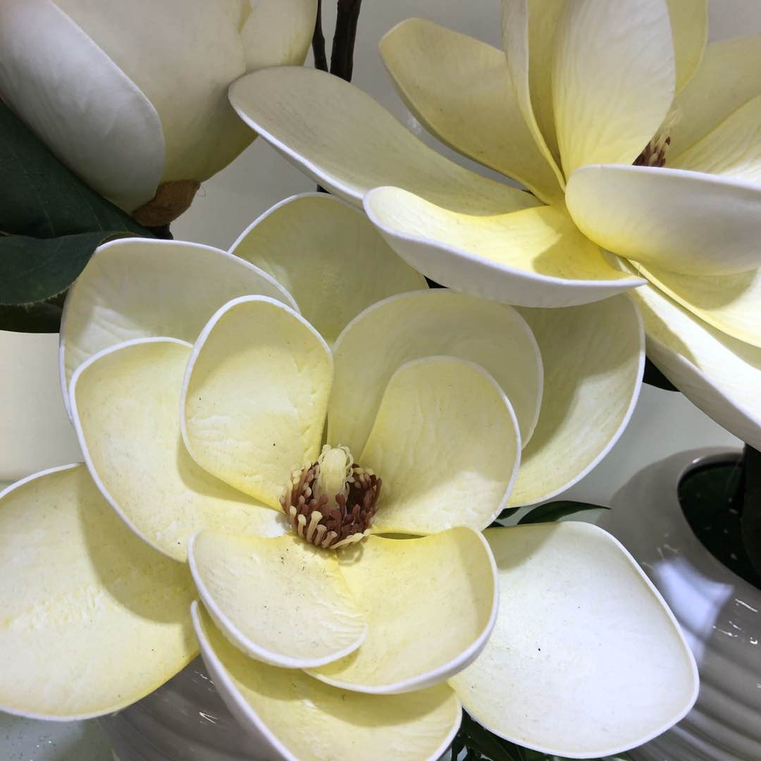 4 Magnolia Green Plant Big Potted Living Room Home Table Decoration Flower Simulation Flower Fake Flower details Picture
