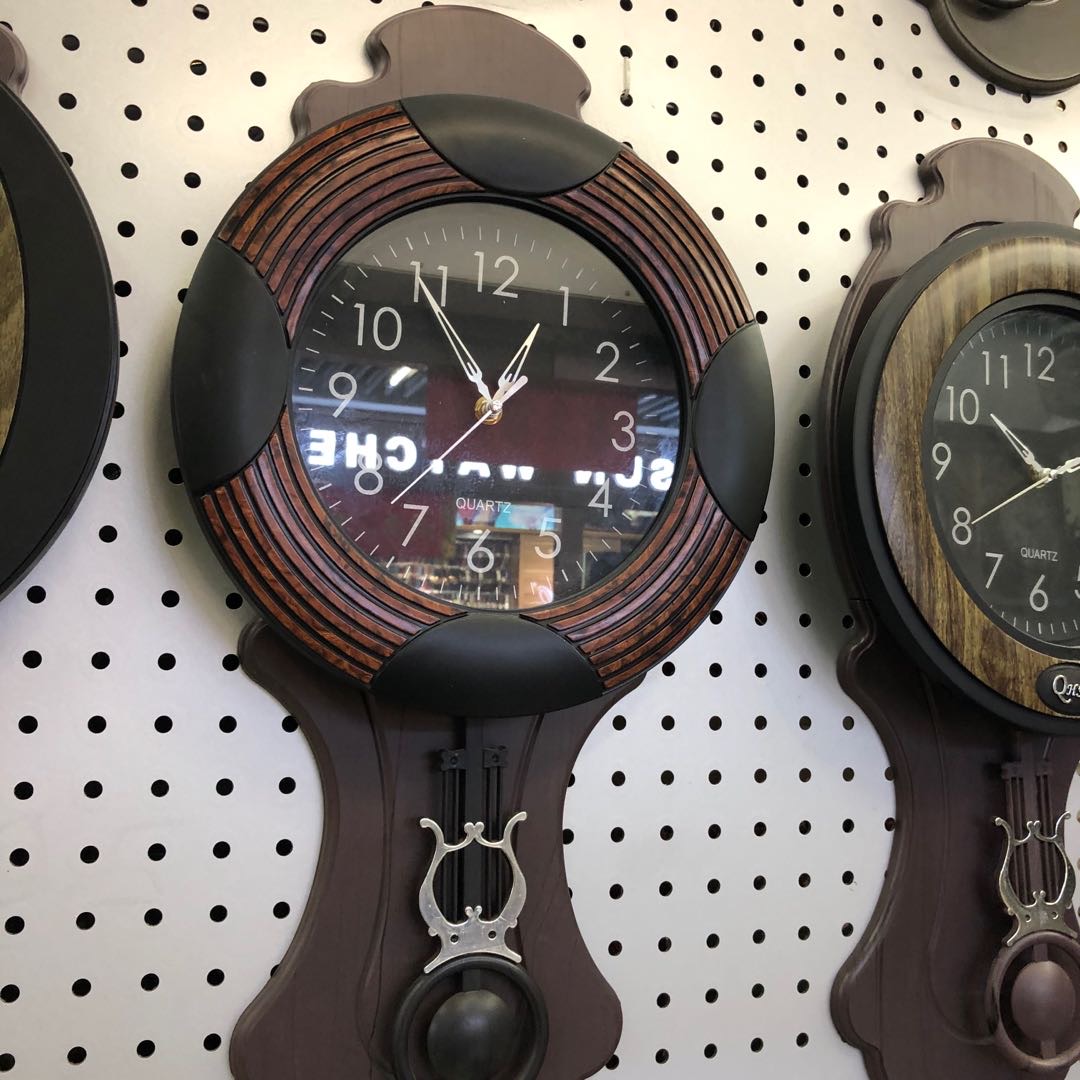 复古客厅静音大摆钟欧式田园酒店仿古创意木挂钟石英钟细节图