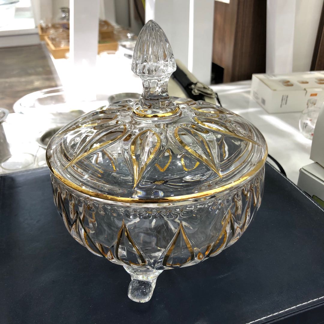 黄金线糖缸糖罐干果罐装饰罐现货厂家直销当季新品可批发高颜值高质量