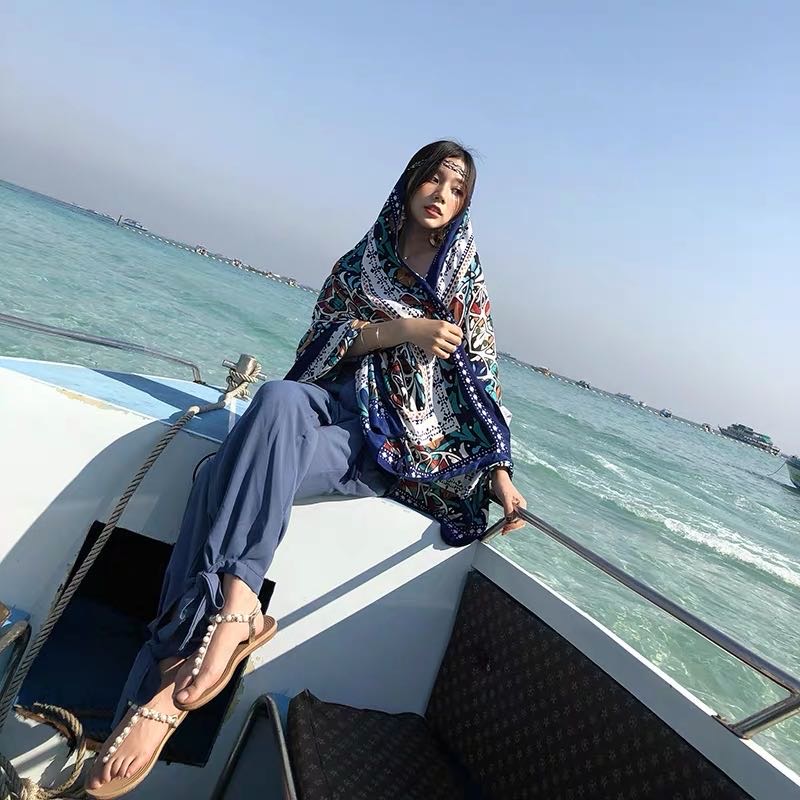 Ethnic Style Embroidered Scarf Shawl Silk Scarf Thin Lady Specification drawing