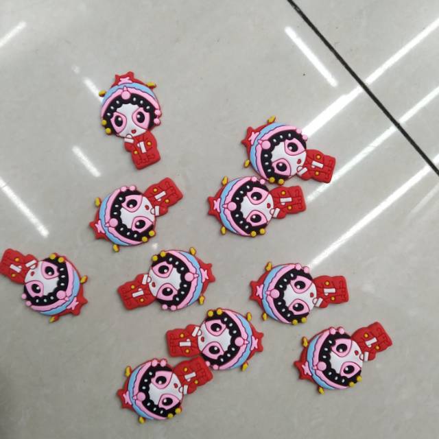 PVC soft rubber national trend opera character hair clips, headwear accessories, clothing accessories details Picture