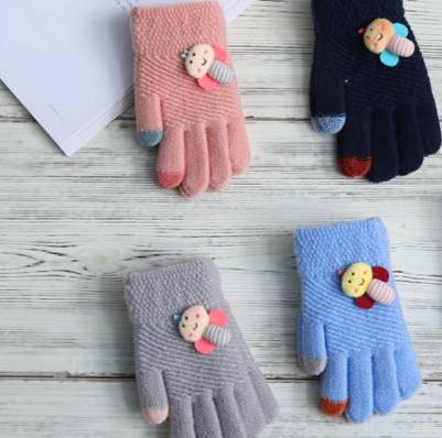 Gloves Full Finger Touch Screen Autumn And Winter With Wool Thickened Cute Warm Cold Windproof Students Outdoor details Picture