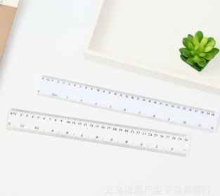 30cm塑料透明直尺考试直尺子测量学生文具刻度尺子细节图