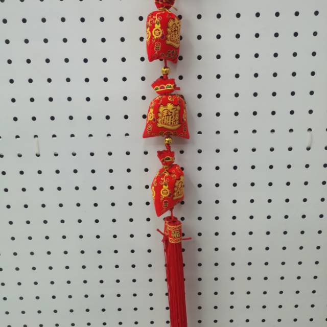 8 Series Of Fortune Bag Flannelette Printed Hanging Fringe Fortune Word Auspicious Specification drawing