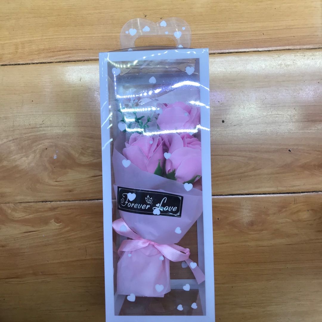 3朵香皂花束 透明礼盒送女友老师妈妈商超活动送客户肥皂花束礼物