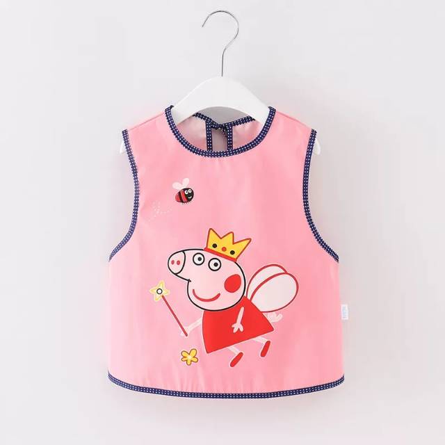 宝宝罩衣夏季薄款吃饭围兜儿童反穿衣无袖婴儿围裙防水背心式饭兜细节图