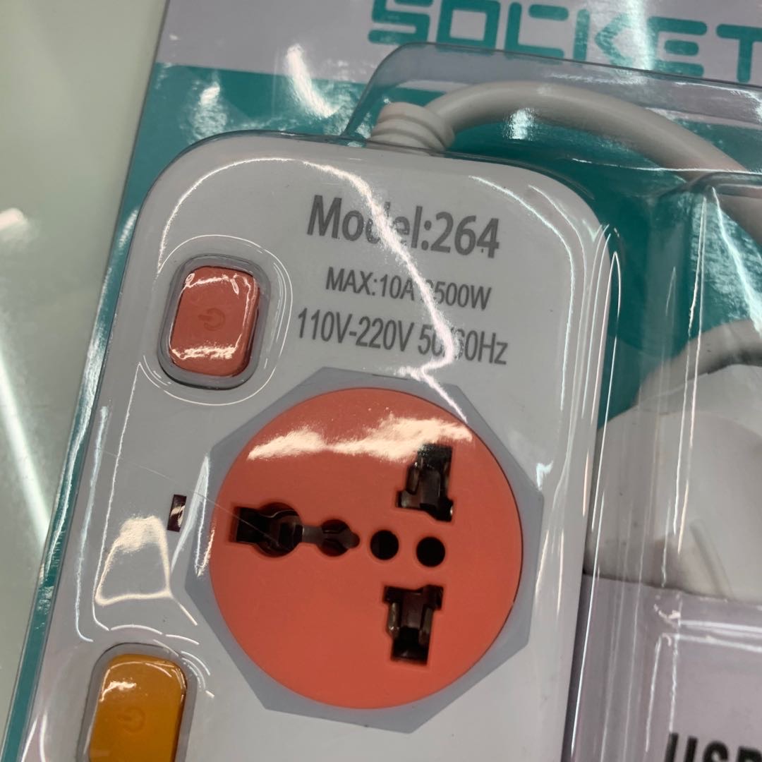 Color Four-Hole Strip Socket Power Supply details Picture