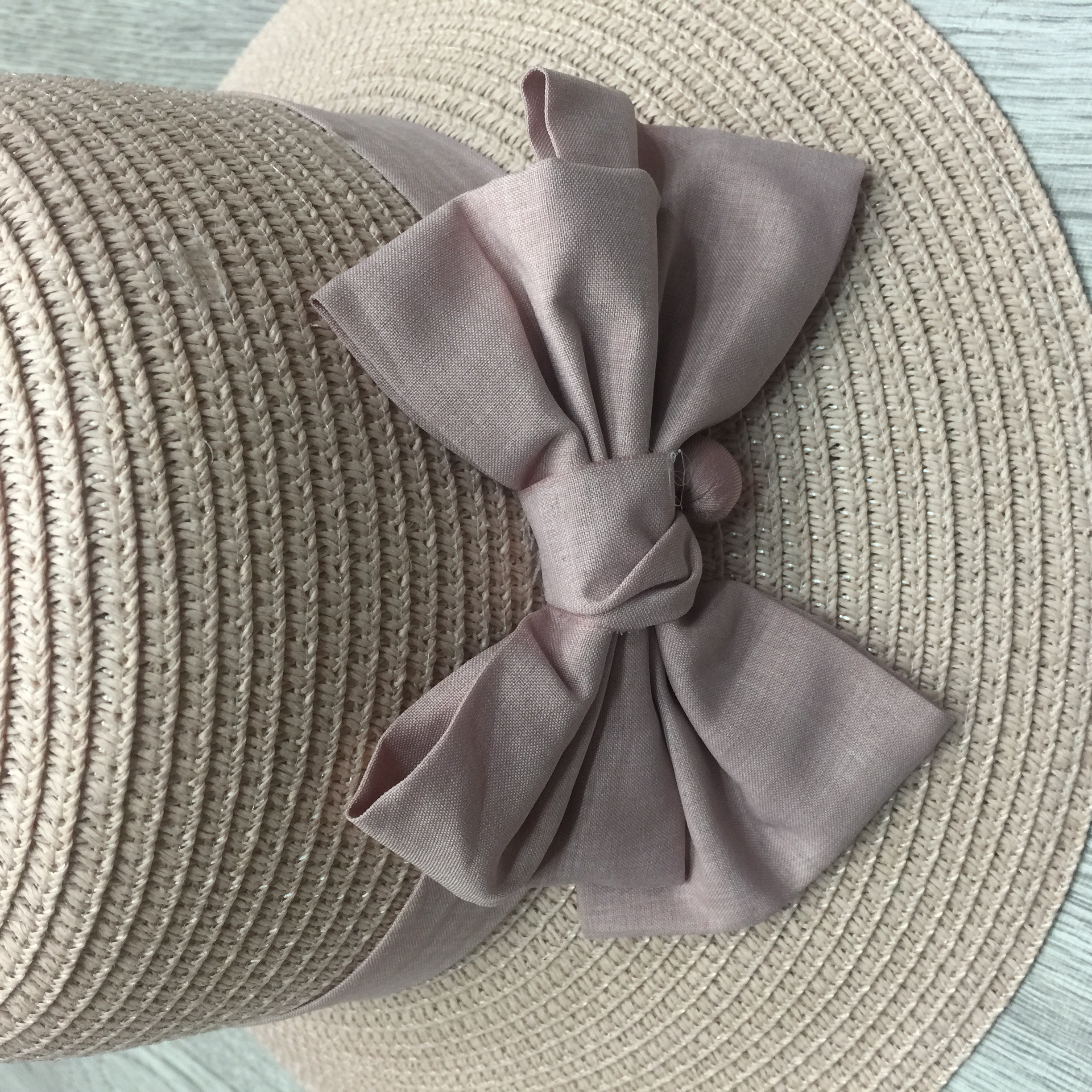 韩国帽子夏季优雅女士大方端庄蝴蝶结防晒遮阳草帽产品图