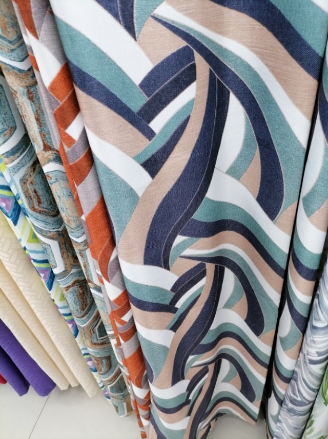 Linen printed curtain fabric in solid color, simple style, custom-made for living room, heat insulation and sunshade, rental bedroom Specification image