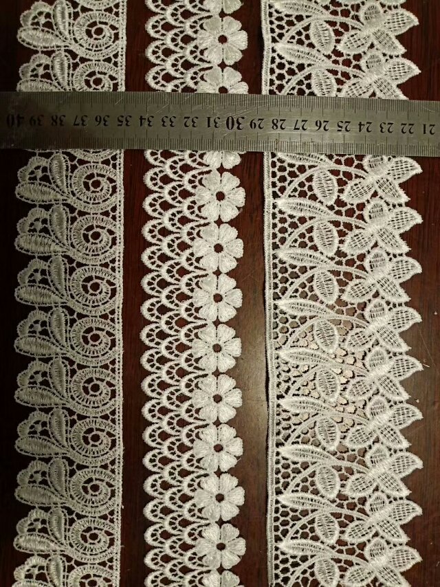 广东刺绣花边新款本白水溶领花花边面料服装辅料花边细节图