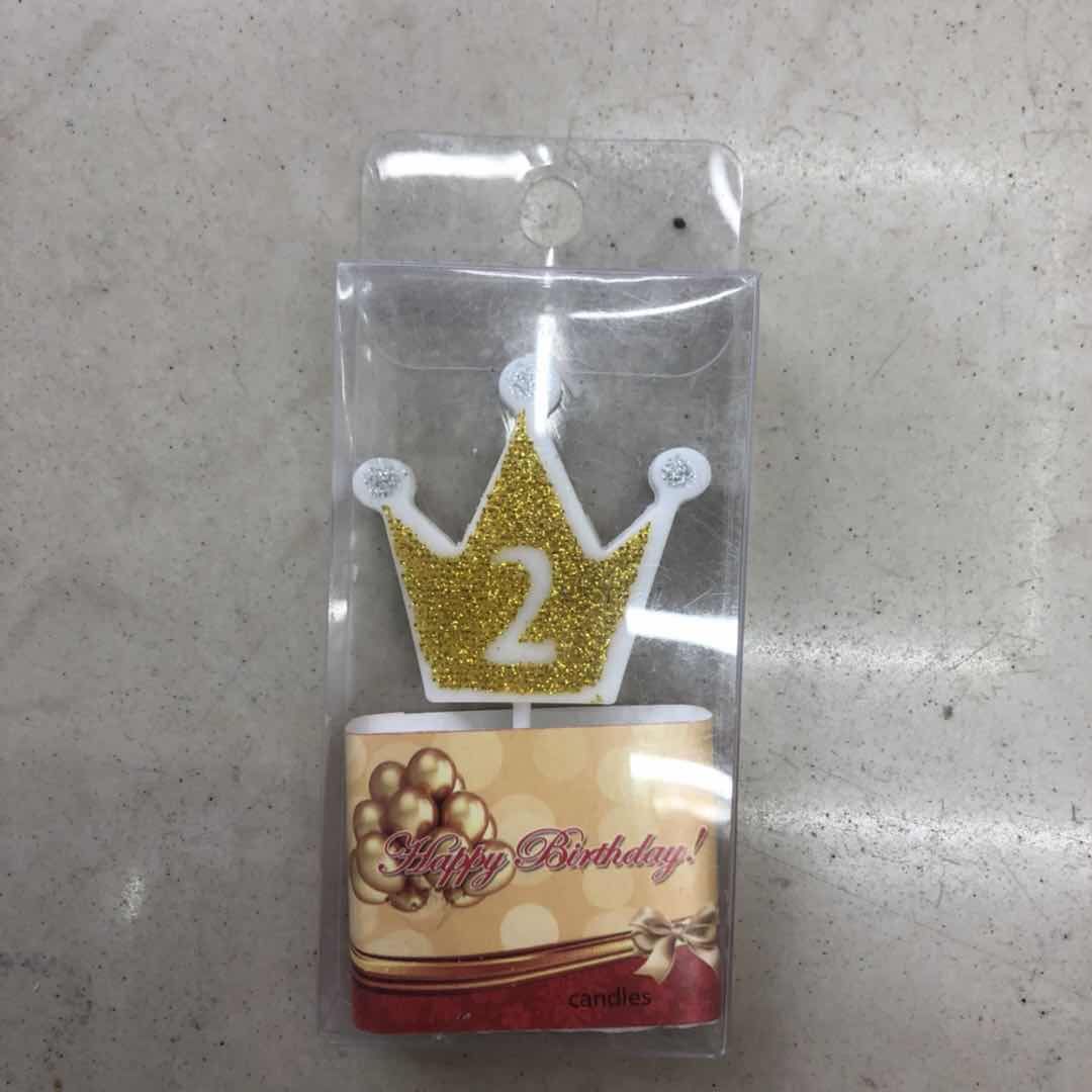 新款可爱皇冠蜡烛数字 无烟石蜡烛 宝宝生日0-9数字蜡烛 蛋糕装饰