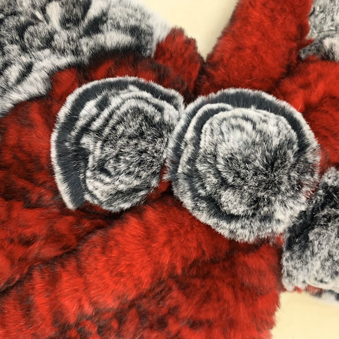 Real Hair Scarf Double Flower Ball Bib Fashion Everything Manufacturers Direct Sales details Picture