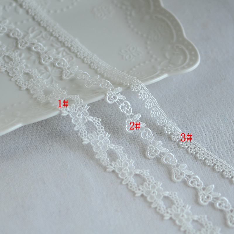 Lace accessories Good quality white delicate water soluble embroidery lace cheongsam garment accessories thumbnail