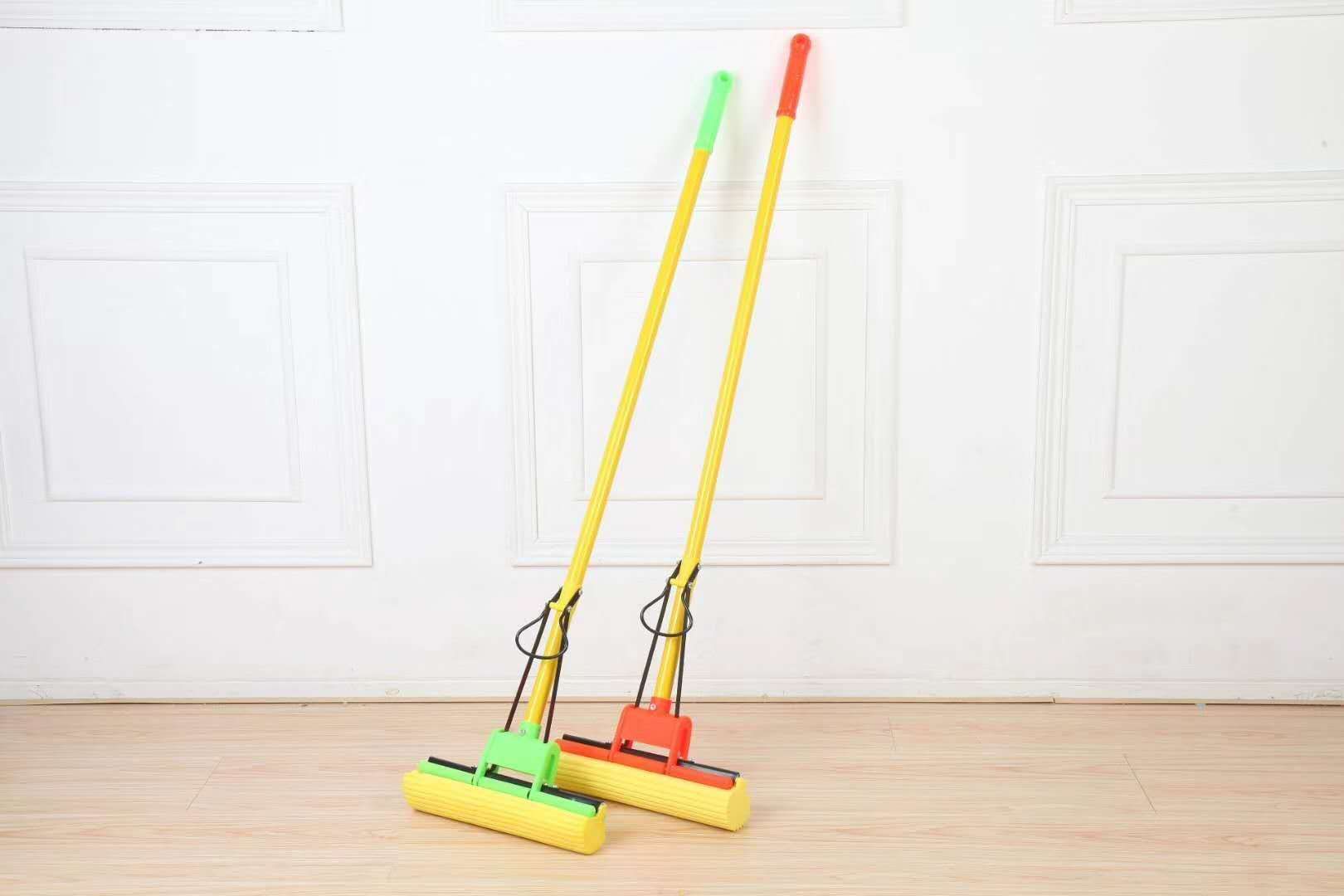Household rubber cotton mop, roller sponge water-squeezing mop, telescopic rod, no need for hand washing