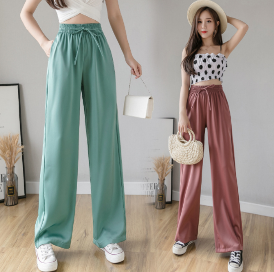 Cloud pants Women's long, wide-leg, high-waisted, loose, large-sized straight-leg pants casual and versatile floor-length women's pants