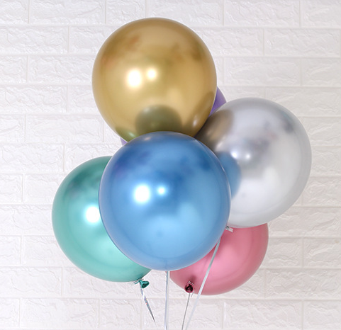 12-inch 2.8-gram thickened metallic balloons, chrome-colored round balloons, party new house decoration and arrangement round balloons details Picture