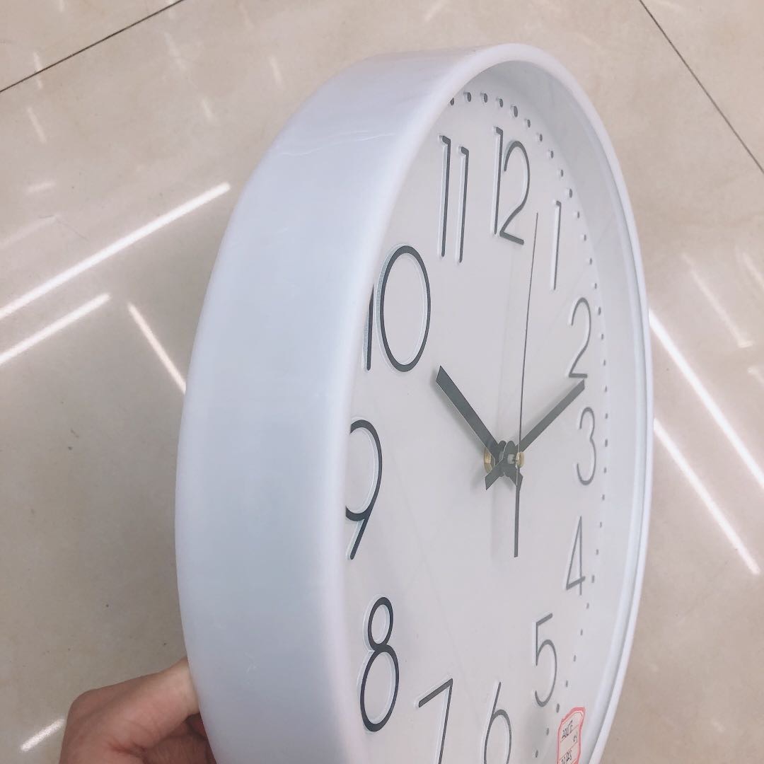 简约白色元素现代家用钟表墙上艺术静音大气轻奢挂钟客厅时尚挂表创意时钟产品图