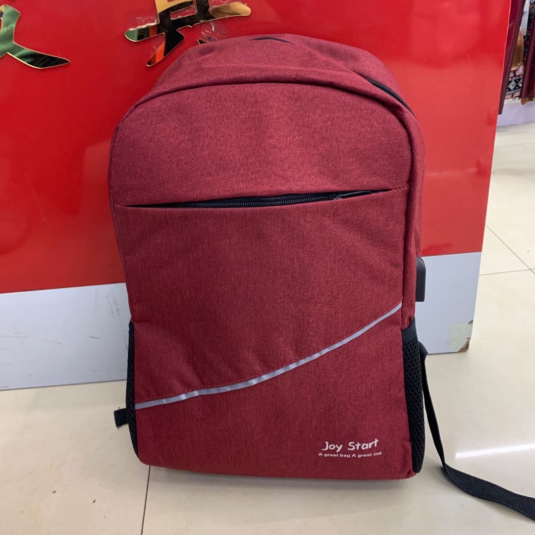 Red Canvas Student Backpack Children's Backpack Lightweight Backpack Simple Backpack