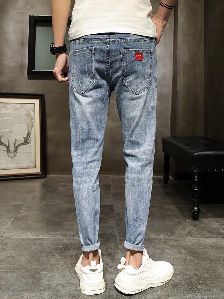 New Korean-style trendy and versatile trousers, slim-fitting skinny pants, light colors details Picture