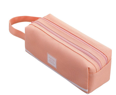 大容量帆布笔袋小清新韩版简约多功能双拉链网红少女心