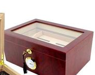 西格朗雪茄盒实木雪茄保湿盒透明玻璃天窗雪茄盒木制家居收纳盒详情图2