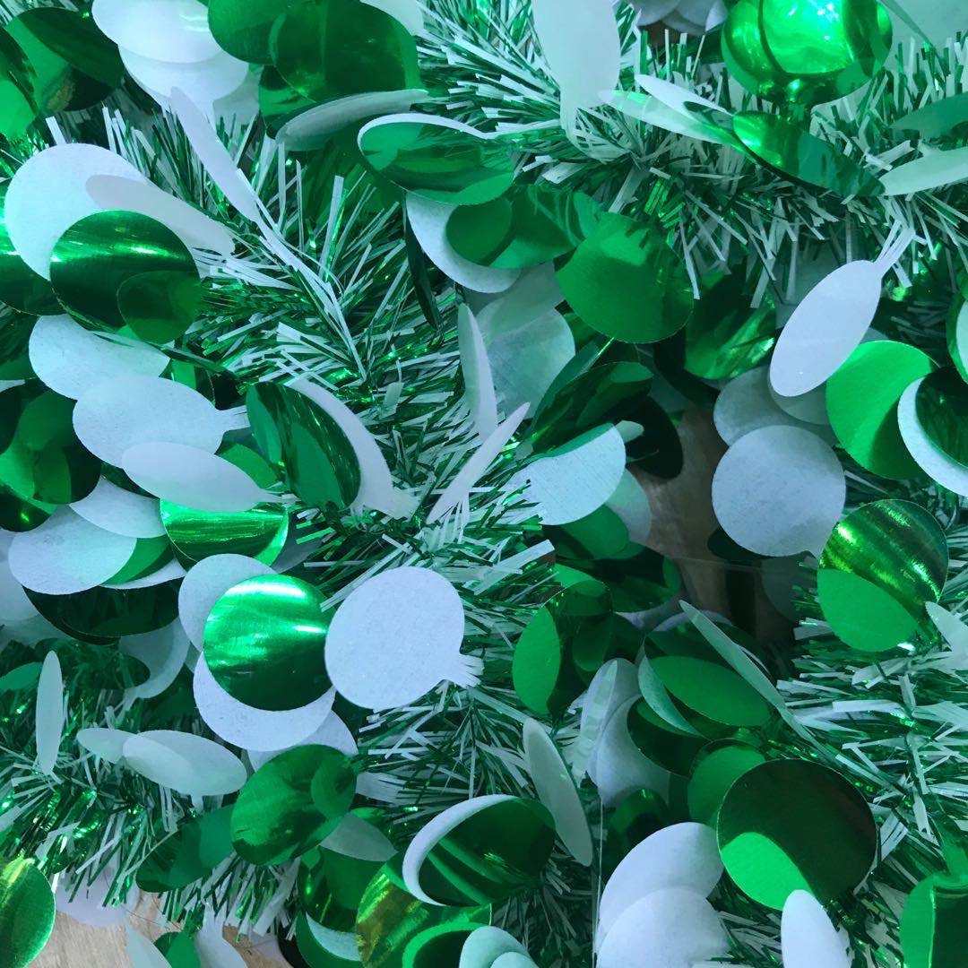 圣诞饰品圣诞挂件PET波点圆片彩条可混色