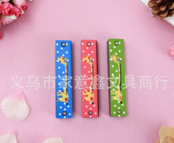 16孔儿童木制彩绘口琴创意启蒙早教玩具乐器新奇特亲子教具