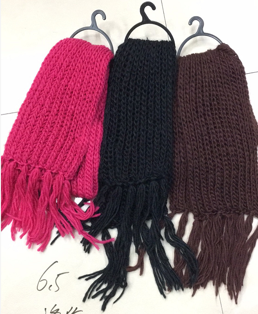 Women's Fashion Trend All Warm Classic Fringe Solid Color Polyester Knitted Scarf