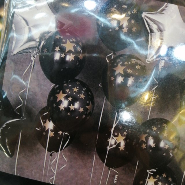 Party balloon set: latex balloons, aluminum film balloons, black balloons Specification image