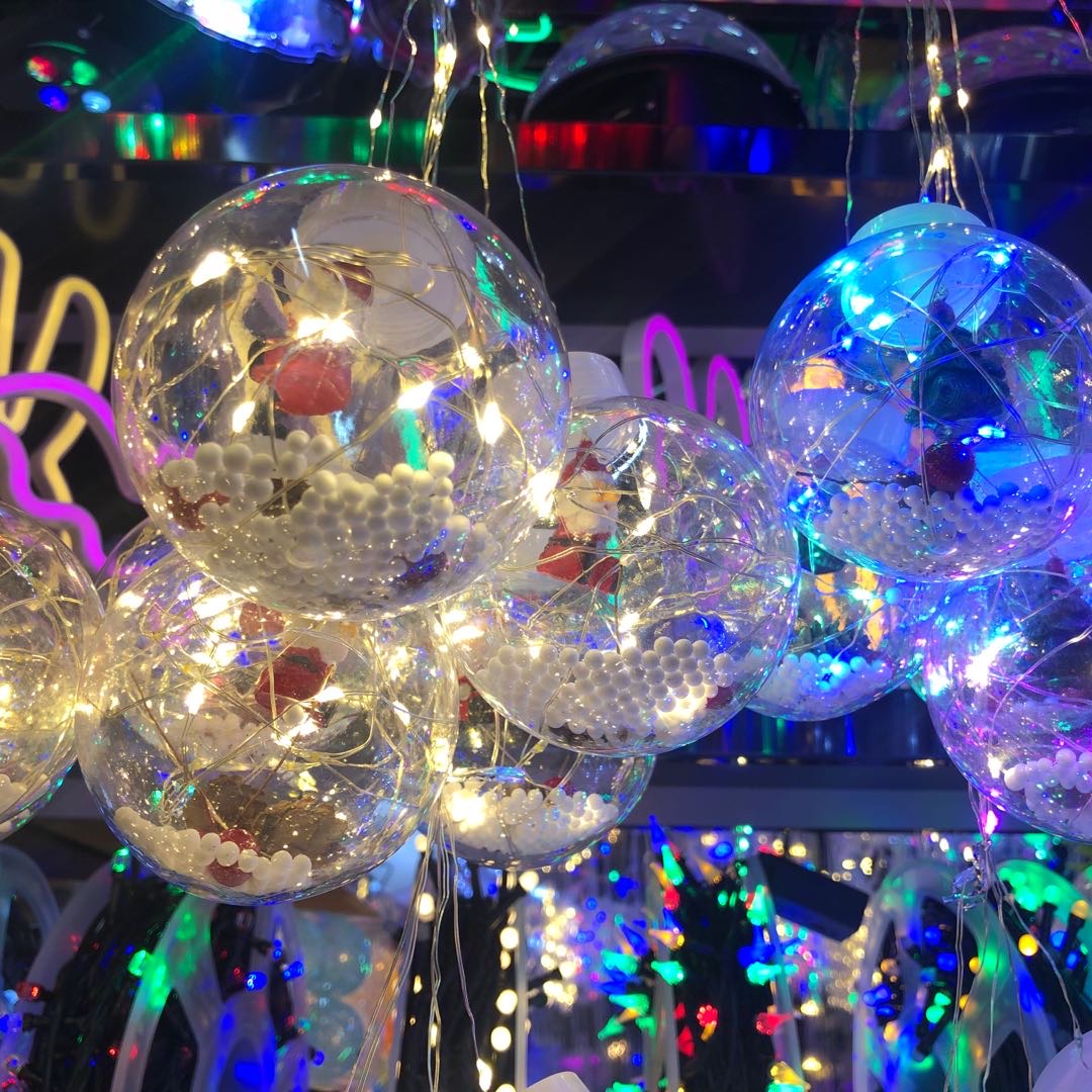 五彩灯球圣诞树透明装饰灯礼物装饰灯球产品图