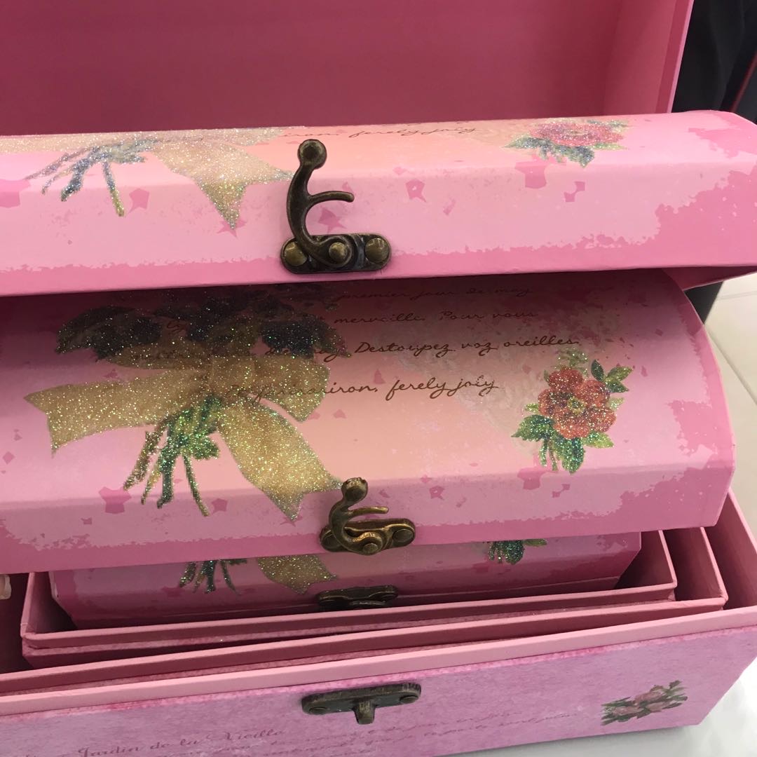 粉色可爱风格少女公主粉礼品套盒细闪金粉装饰细节图