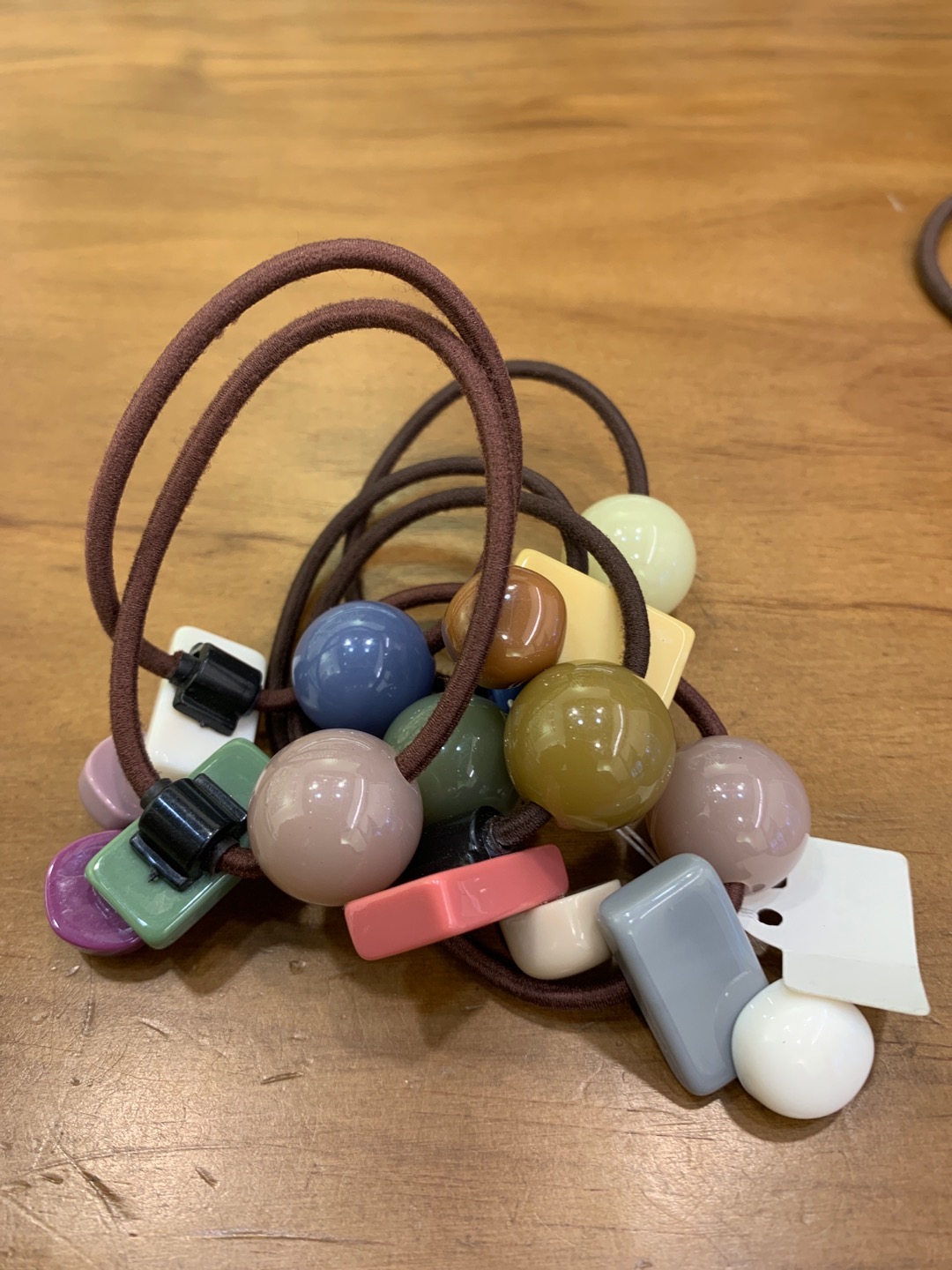 New acrylic spray-painted three-dimensional geometric rubber band hair accessory for girls, versatile