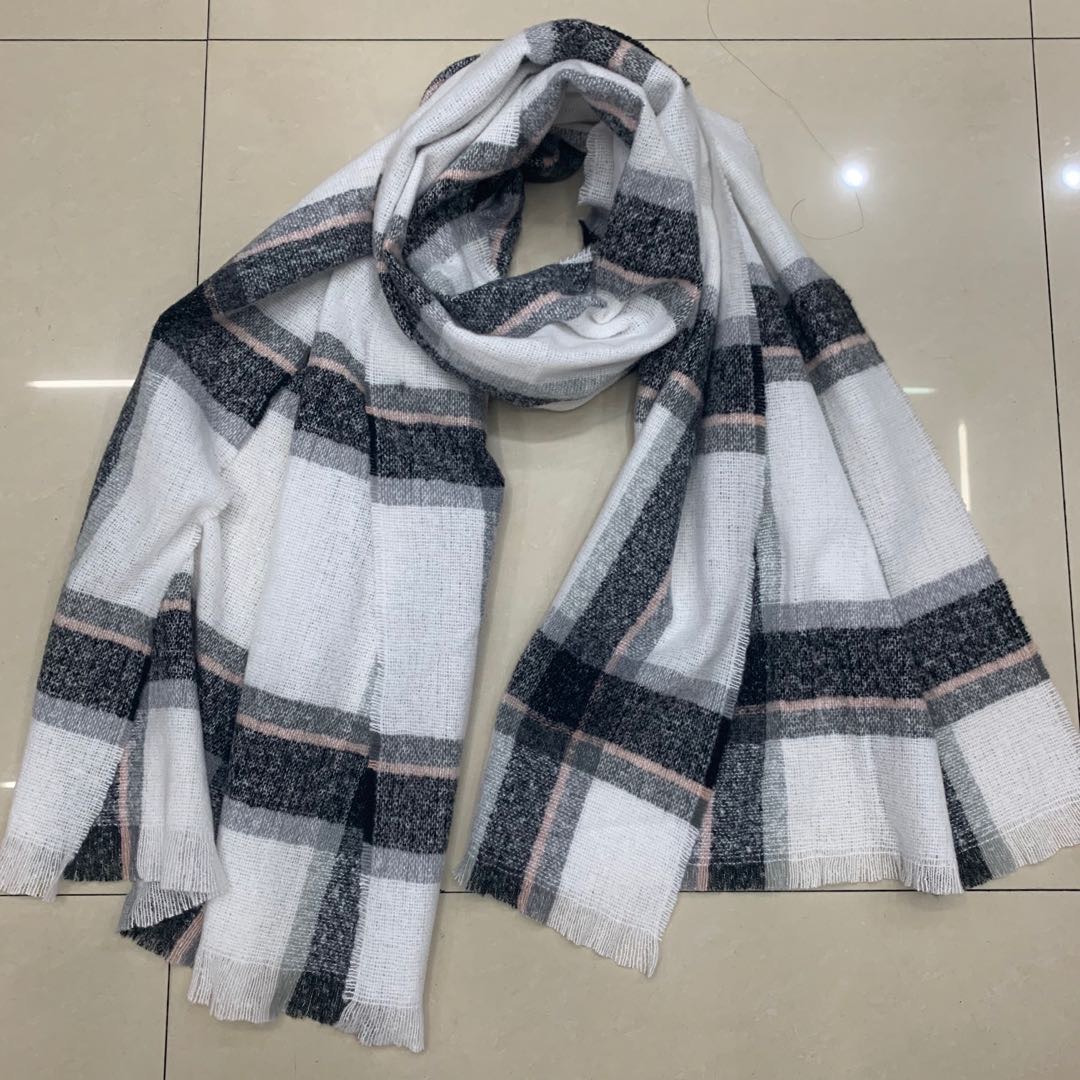 Black And White Checkered Long Scarf Fashion Scarf Scarf Manufacturers Direct Sales