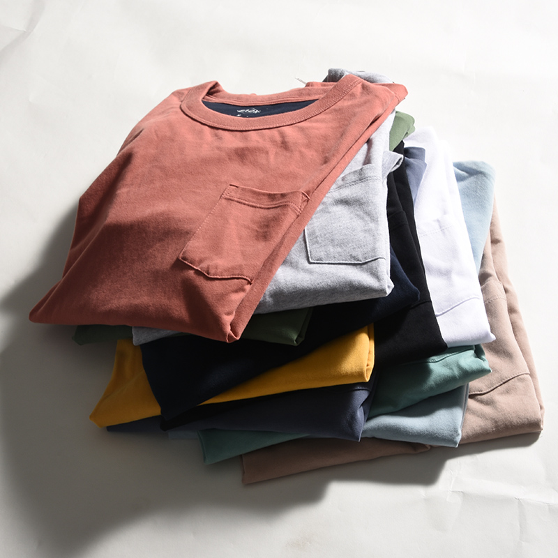 男装T恤纯色贴袋纯棉短袖修身百搭牛货 尖货 潮