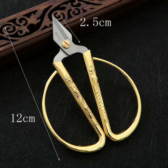 Guangdong Jinda Dragon and Phoenix Alloy Special Nail Scissors, Wedding dragon and Phoenix Scissors, start-up and opening ribbon-cutting scissors details Picture