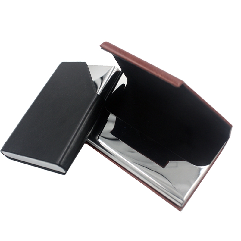 Stainless Steel Business Card Box Taobao Hot Selling Men's And Women's Business Pu Leather Card Holder Customized Laser Logo Specification drawing