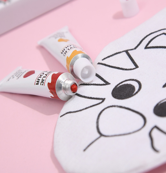 12色12ML铝管套装儿童DIY绘画美术颜料细节图