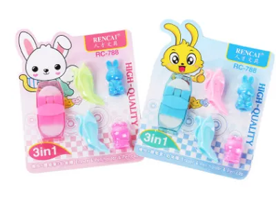 Kindergarten Prize Gift Eraser Cute Cartoon Shape Like Leather Eraser
