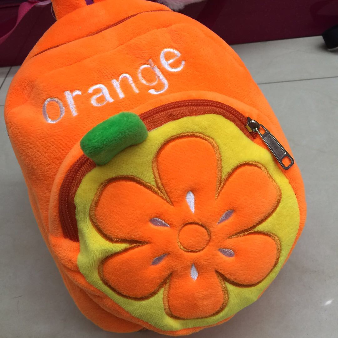 书包女宝宝2-5岁可爱糖果包幼儿园毛绒韩版水果儿童双肩包