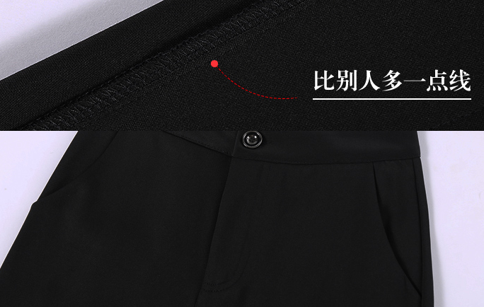 西装裤女休闲裤子女夏2020新款直筒宽松西裤细节图
